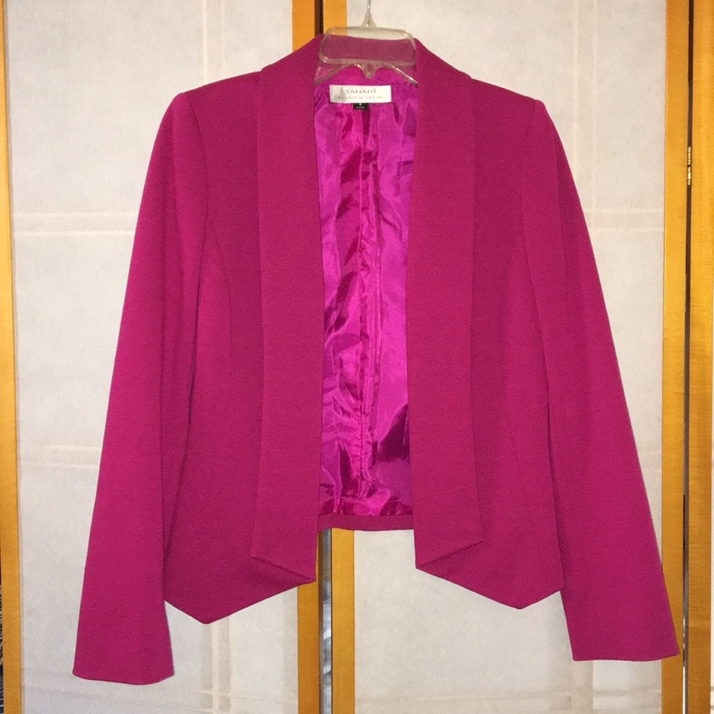 Pink Tahari blazer with silky lining
